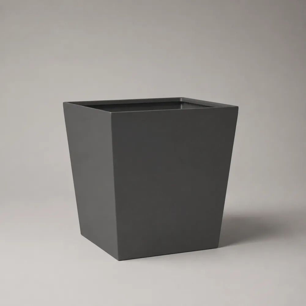 Pot de fleurs carré conique en résine renforcée de fibre de verre gris anthracite 40 × 40 × 45 cm