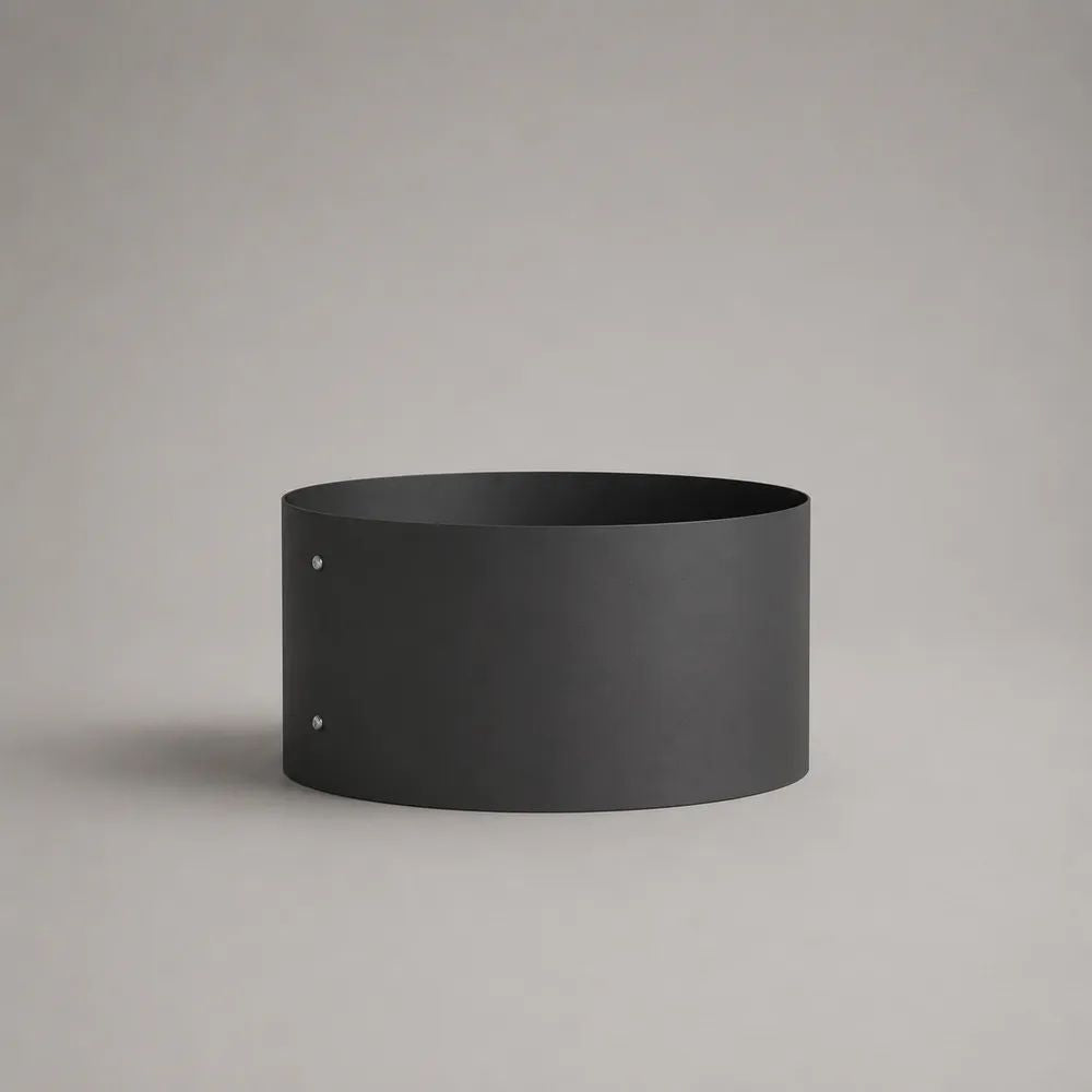 Bac potager rond surélevé sans fond en acier noir mat, Ø 60 × H 30 cm