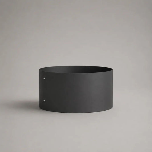 Bac potager rond surélevé sans fond en acier noir mat, Ø 60 × H 30 cm